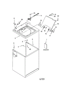 Top And Cabinet parts for Kenmore Washer 110.24294300 (11024294300, 110 24294300) from AppliancePartsPros.com