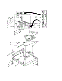 Machine Base parts for Kenmore Washer 110.24432300 (11024432300, 110 24432300) from AppliancePartsPros.com