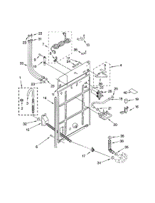 Rear Panel parts for Kenmore Washer 110.24432300 (11024432300, 110 24432300) from AppliancePartsPros.com
