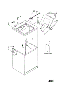 Top And Cabinet parts for Kenmore Washer 110.24442300 (11024442300, 110 24442300) from AppliancePartsPros.com