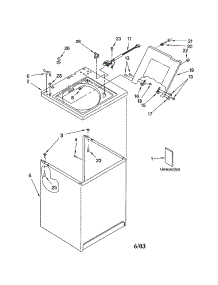 Top And Cabinet parts for Kenmore Washer 110.24622300 (11024622300, 110 24622300) from AppliancePartsPros.com