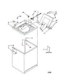 Top And Cabinet parts for Kenmore Washer 110.24632300 (11024632300, 110 24632300) from AppliancePartsPros.com