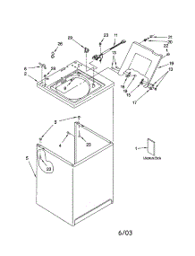 Top And Cabinet parts for Kenmore Washer 110.24642300 (11024642300, 110 24642300) from AppliancePartsPros.com