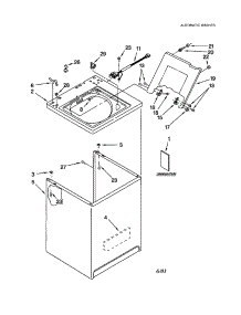 Top And Cabinet parts for Kenmore Washer 110.24652300 (11024652300, 110 24652300) from AppliancePartsPros.com