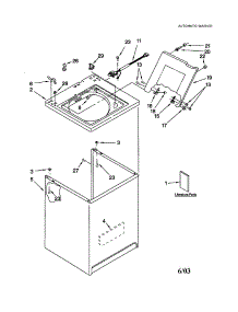 Top And Cabinet parts for Kenmore Washer 110.24662300 (11024662300, 110 24662300) from AppliancePartsPros.com