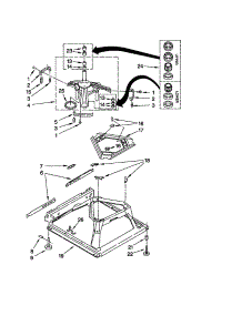 Machine Base parts for Kenmore Washer 110.24662300 (11024662300, 110 24662300) from AppliancePartsPros.com