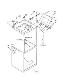 Top And Cabinet parts for Kenmore Washer 110.24822200 (11024822200, 110 24822200) from AppliancePartsPros.com