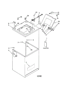 Top And Cabinet parts for Kenmore Washer 110.24832200 (11024832200, 110 24832200) from AppliancePartsPros.com
