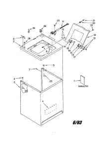 Top And Cabinet parts for Kenmore Washer 110.24872300 (11024872300, 110 24872300) from AppliancePartsPros.com