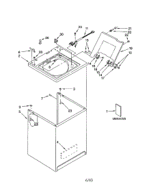 Top And Cabinet parts for Kenmore Washer 110.24902201 (11024902201, 110 24902201) from AppliancePartsPros.com