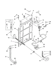 Rear Panel parts for Kenmore Washer 110.23022100 (11023022100, 110 23022100) from AppliancePartsPros.com