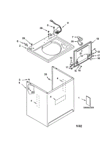 Top And Cabinet parts for Kenmore Washer 110.23024101 (11023024101, 110 23024101) from AppliancePartsPros.com
