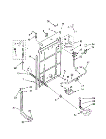 Rear Panel parts for Kenmore Washer 110.23032100 (11023032100, 110 23032100) from AppliancePartsPros.com