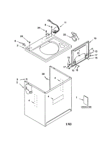 Top And Cabinet parts for Kenmore Washer 110.23034102 (11023034102, 110 23034102) from AppliancePartsPros.com