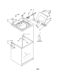 Top And Cabinet parts for Kenmore Washer 110.23662200 (11023662200, 110 23662200) from AppliancePartsPros.com