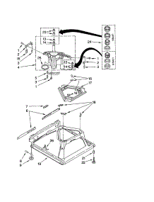 Machine Base parts for Kenmore Washer 110.23692200 (11023692200, 110 23692200) from AppliancePartsPros.com