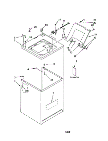 Top And Cabinet parts for Kenmore Washer 110.23692200 (11023692200, 110 23692200) from AppliancePartsPros.com