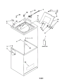 Top And Cabinet parts for Kenmore Washer 110.23812100 (11023812100, 110 23812100) from AppliancePartsPros.com