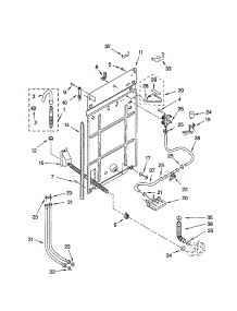Rear Panel parts for Kenmore Washer 110.23902200 (11023902200, 110 23902200) from AppliancePartsPros.com