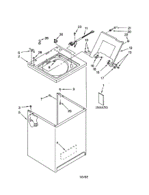 Top And Cabinet parts for Kenmore Washer 110.23902201 (11023902201, 110 23902201) from AppliancePartsPros.com