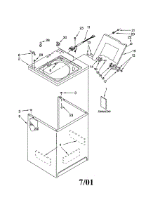 Top And Cabinet parts for Kenmore Washer 110.23912100 (11023912100, 110 23912100) from AppliancePartsPros.com