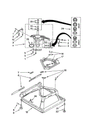 Machine Base parts for Kenmore Washer 110.23912101 (11023912101, 110 23912101) from AppliancePartsPros.com