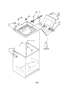 Top And Cabinet parts for Kenmore Washer 110.23912101 (11023912101, 110 23912101) from AppliancePartsPros.com