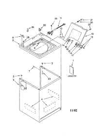 Top And Cabinet parts for Kenmore Washer 110.23912102 (11023912102, 110 23912102) from AppliancePartsPros.com