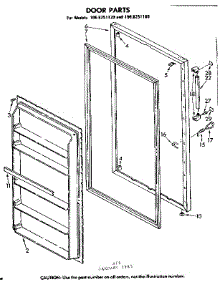 Door Parts parts for Kenmore Freezer 106.8251180 (1068251180, 106 8251180) from AppliancePartsPros.com