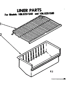 Liner Parts parts for Kenmore Freezer 106.8251540 (1068251540, 106 8251540) from AppliancePartsPros.com