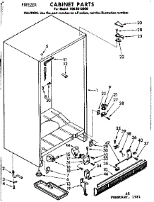 Cabinet Parts parts for Kenmore Freezer 106.8312050 (1068312050, 106 8312050) from AppliancePartsPros.com