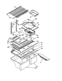 Shelf parts for Kenmore Refrigerator 106.69857990 (10669857990, 106 69857990) from AppliancePartsPros.com