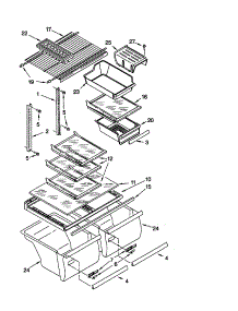 Shelf parts for Kenmore Refrigerator 106.70167990 (10670167990, 106 70167990) from AppliancePartsPros.com
