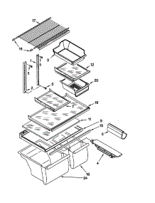 Shelf parts for Kenmore Refrigerator 106.70872990 (10670872990, 106 70872990) from AppliancePartsPros.com