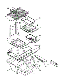Shelf parts for Kenmore Refrigerator 106.70974991 (10670974991, 106 70974991) from AppliancePartsPros.com