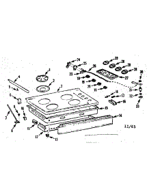 Main Top Section parts for Kenmore Range 103.7986610 (1037986610, 103 7986610) from AppliancePartsPros.com