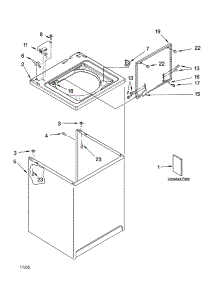 Top And Cabinet Parts parts for Kenmore Washer 110.26432502 (11026432502, 110 26432502) from AppliancePartsPros.com