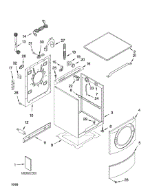 Top And Cabinet Parts parts for Kenmore Washer 110.45087401 (11045087401, 110 45087401) from AppliancePartsPros.com