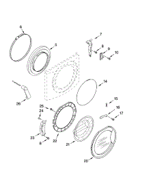 Door And Latch Parts parts for Kenmore Washer 110.45088402 (11045088402, 110 45088402) from AppliancePartsPros.com