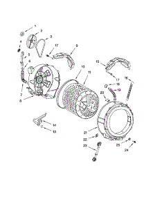 Tub And Basket parts for Kenmore Washer 110.45801400 (11045801400, 110 45801400) from AppliancePartsPros.com