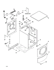 Top And Cabinet Parts parts for Kenmore Washer 110.45976400 (11045976400, 110 45976400) from AppliancePartsPros.com