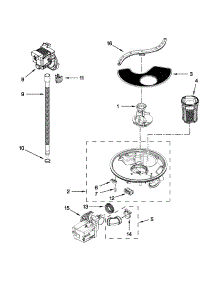 Pump, Washarm And Motor Parts parts for Kenmore Dishwasher 665.15119K214 (66515119K214, 665 15119K214) from AppliancePartsPros.com