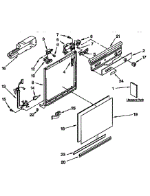 Frame And Console parts for Kenmore Dishwasher 665.1514591 (6651514591, 665 1514591) from AppliancePartsPros.com
