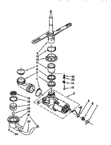 Pump And Spray Arm parts for Kenmore Dishwasher 665.1514593 (6651514593, 665 1514593) from AppliancePartsPros.com