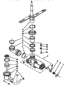 Pump And Spray Arm parts for Kenmore Dishwasher 665.1544591 (6651544591, 665 1544591) from AppliancePartsPros.com