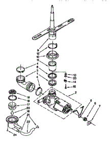 Pump And Spray Arm parts for Kenmore Dishwasher 665.1544593 (6651544593, 665 1544593) from AppliancePartsPros.com
