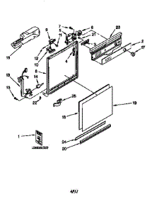 Frame And Console parts for Kenmore Dishwasher 665.1544594 (6651544594, 665 1544594) from AppliancePartsPros.com