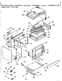 Lower Body Section parts for Kenmore Range 103.9767443 (1039767443, 103 9767443) from AppliancePartsPros.com