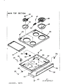 Main Top Section parts for Kenmore Range 103.9767443 (1039767443, 103 9767443) from AppliancePartsPros.com