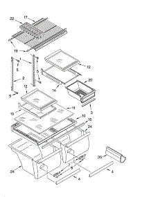 Shelf Parts parts for Kenmore Refrigerator 106.64253402 (10664253402, 106 64253402) from AppliancePartsPros.com